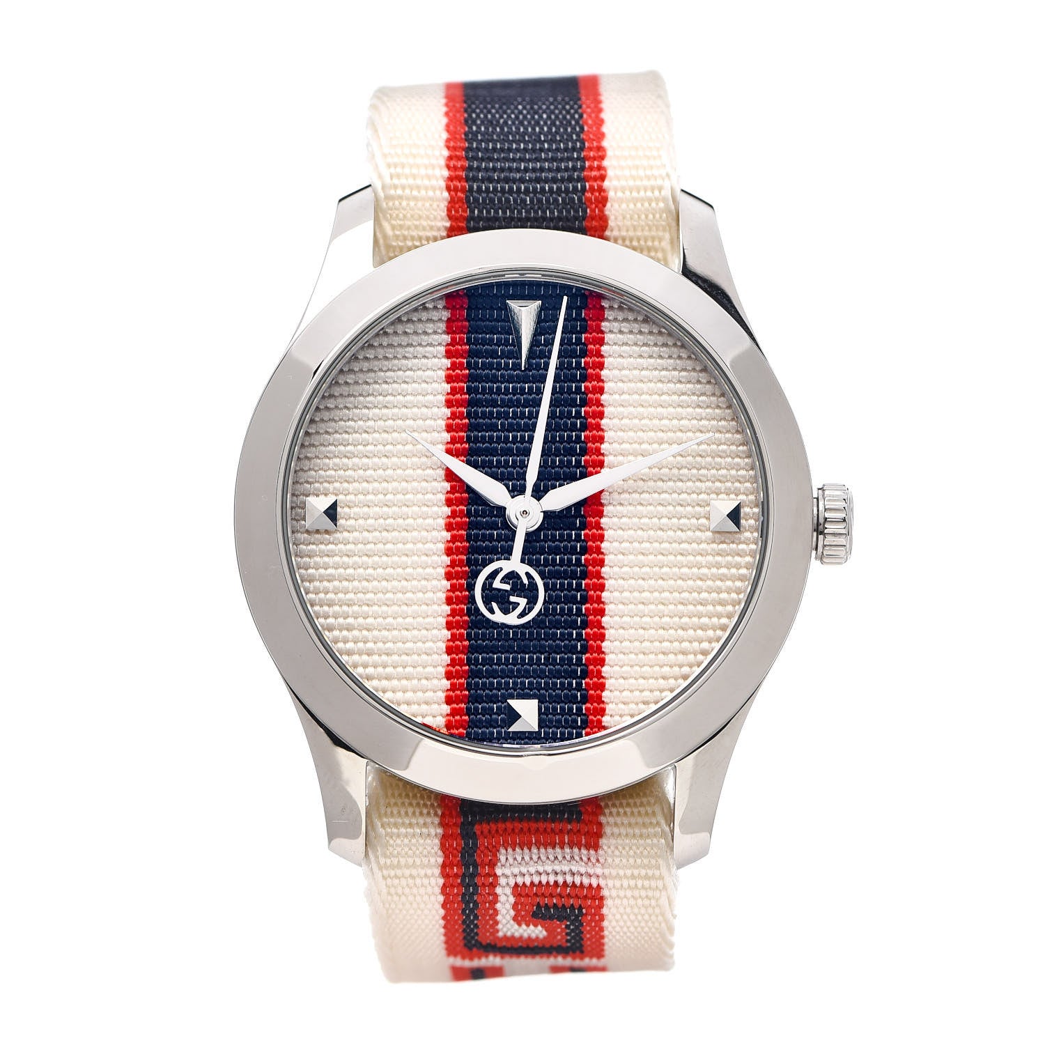 Gucci Stainless Steel Nylon 38mm G-Timeless Web Quartz Watch White 1 of 5