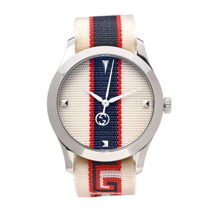 Gucci Stainless Steel Nylon 38mm G-Timeless Web Quartz Watch White 1 of 5