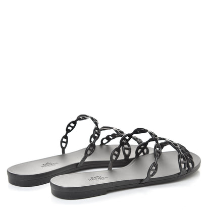 Hermes Rubber Chaine d'Ancre Rivage Sandals 39 Black 4 of 7