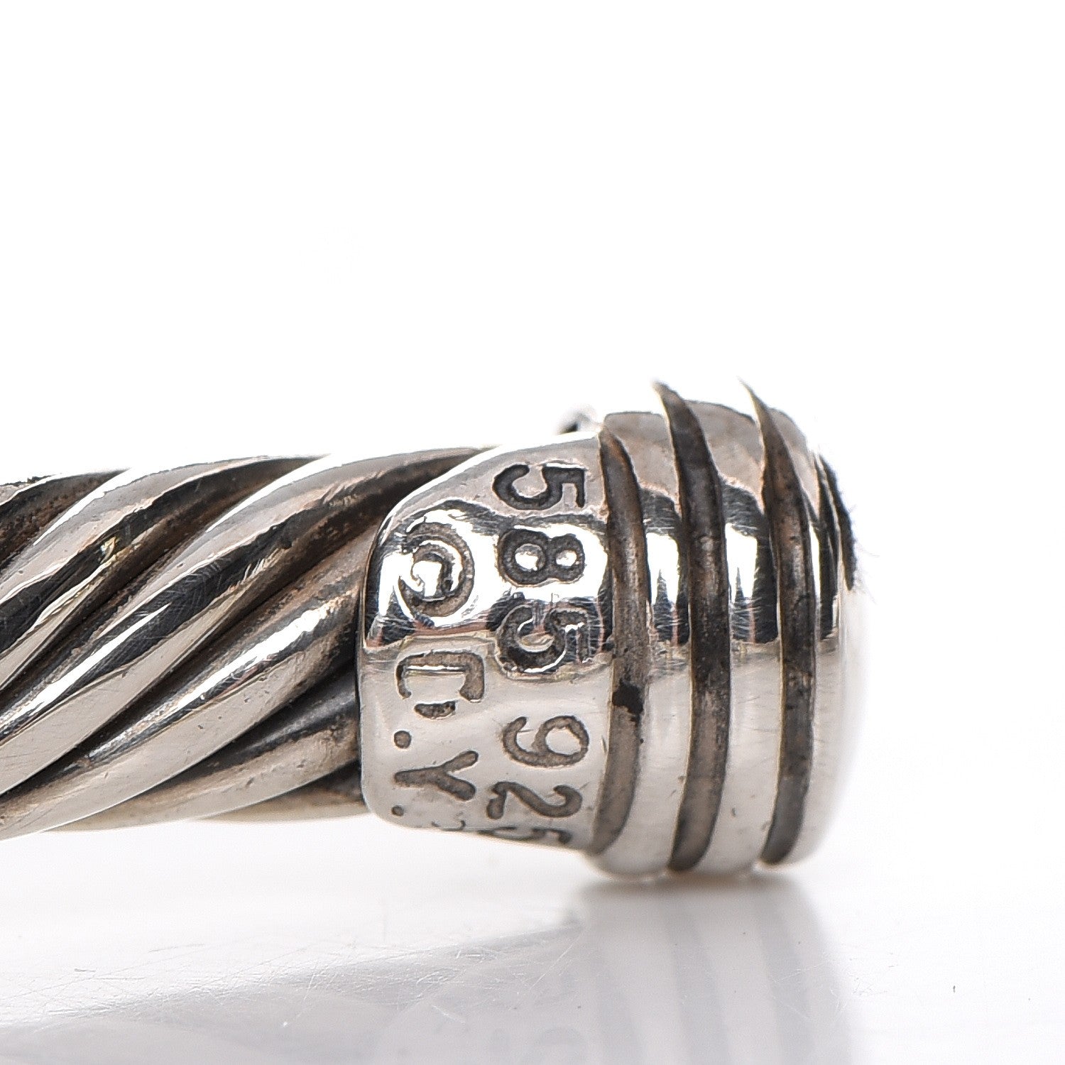 David Yurman Sterling Silver 14K Yellow Gold 5mm Cable Classics Single Station Bracelet 3 of 5