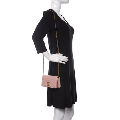 Gucci Calfskin Matelasse GG Marmont Mini Bag Perfect Pink 2 of 10