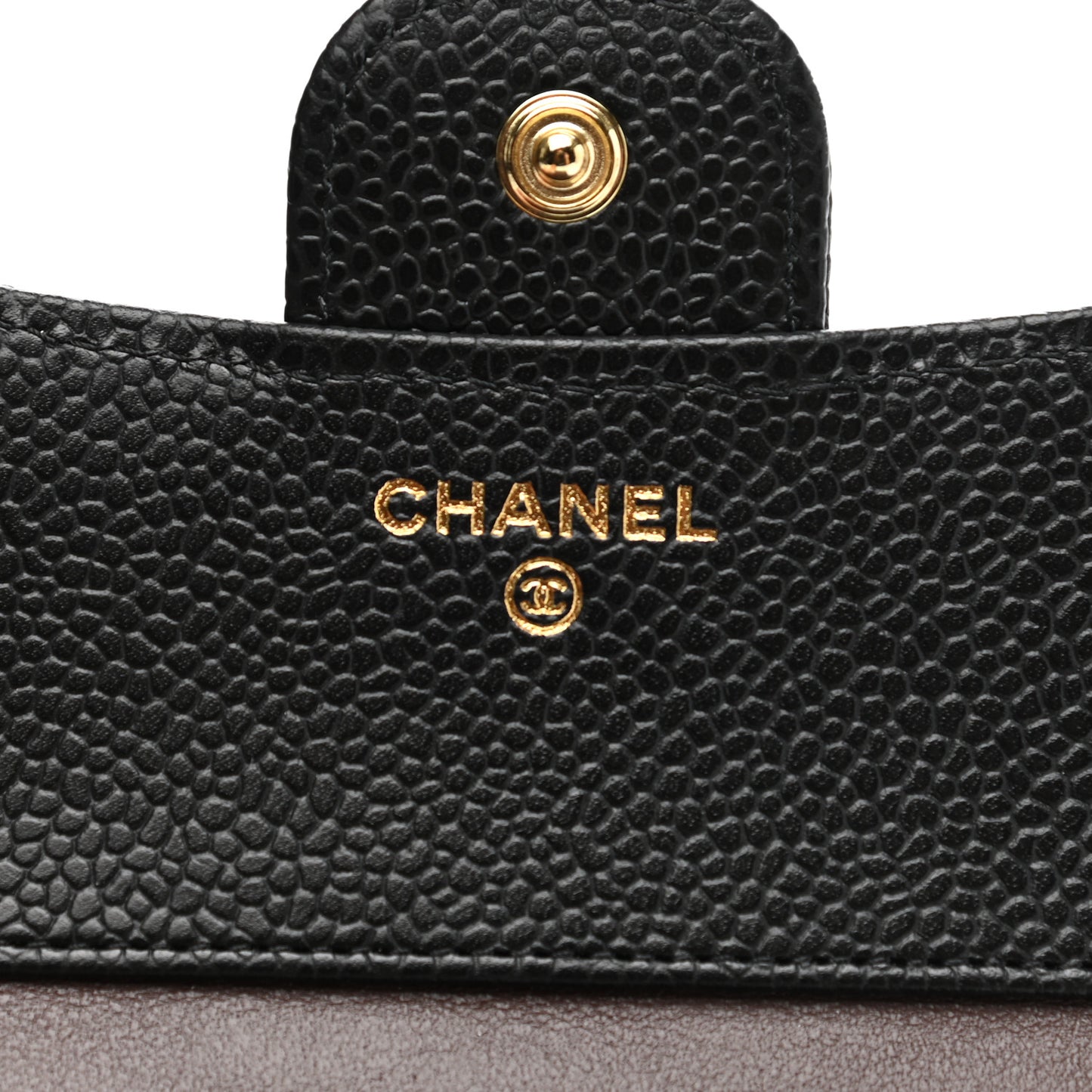 Caviar Quilted Compact Flap Wallet Black
