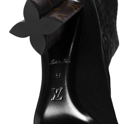 Louis Vuitton Monogram Stretch Fabric Silhouette Ankle Boots 37 Black 6 of 8