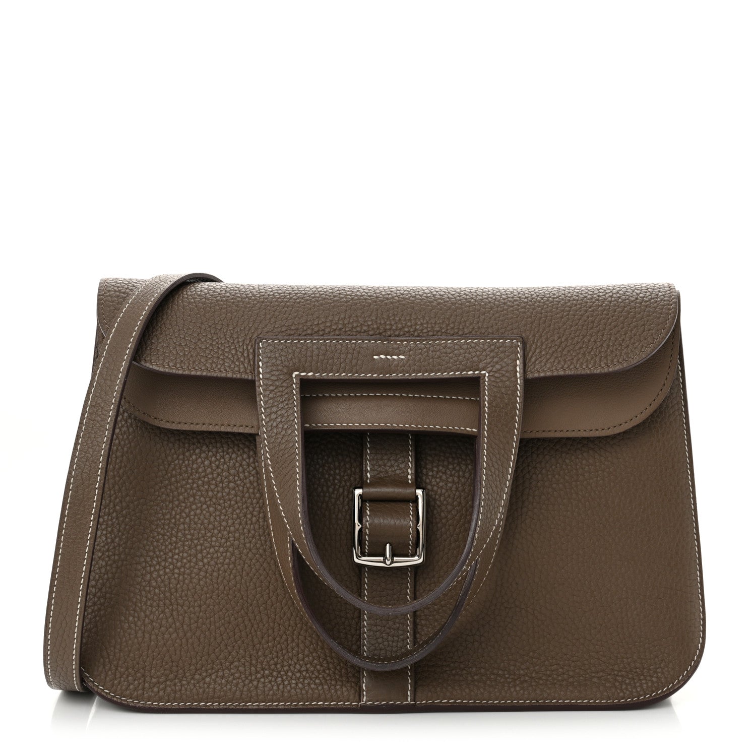 Hermes Taurillon Clemence Halzan 31 GM Etoupe 1 of 11