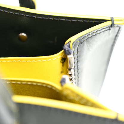 Balenciaga Rubberized Calfskin Papier Mini A4 Zip Around Tote Green Yellow 10 of 10