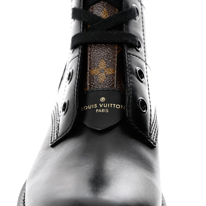 Louis Vuitton Calfskin Monogram Metropolis Flat Ranger Boots 39 Black 7 of 8