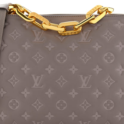 Louis Vuitton Lambskin Embossed Monogram Coussin MM Grey 7 of 9