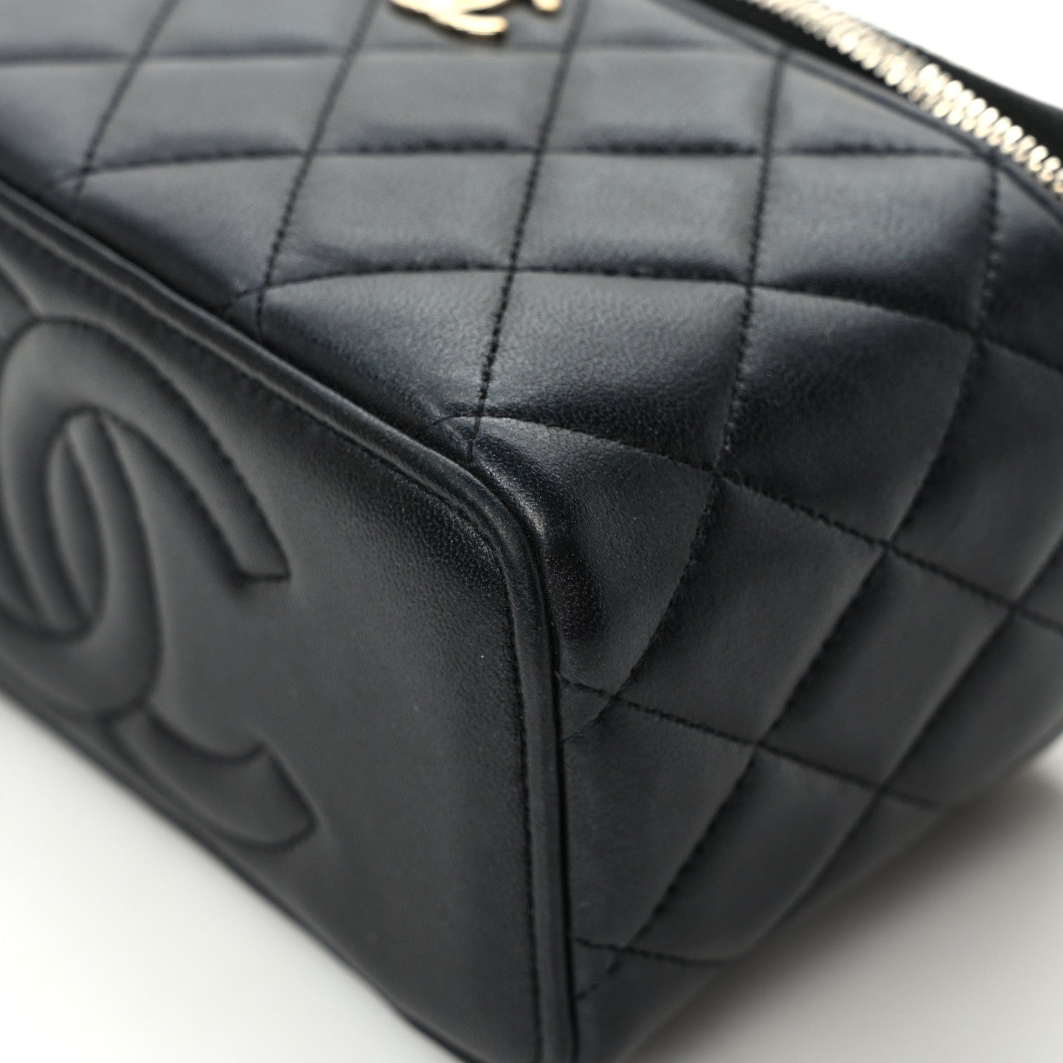 Chanel Lambskin Quilted Small Top Handle Vanity Case With Chain Black 11 of 12