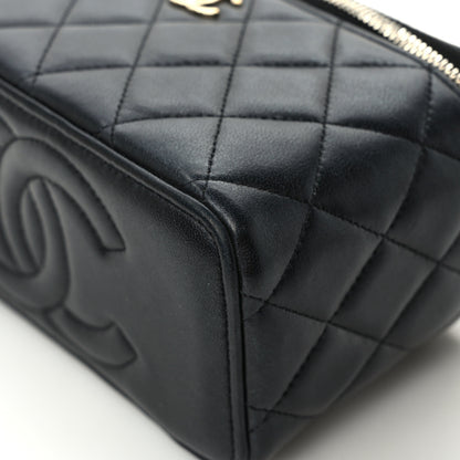 Chanel Lambskin Quilted Small Top Handle Vanity Case With Chain Black 11 of 12