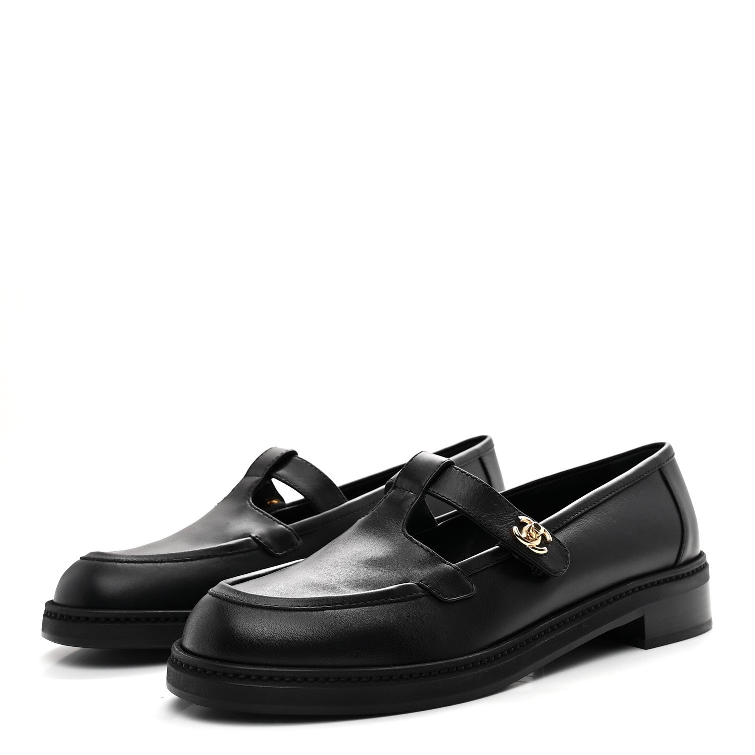 Chanel Calfskin CC Turnlock Moccasin Loafers 40 Black 4 of 10