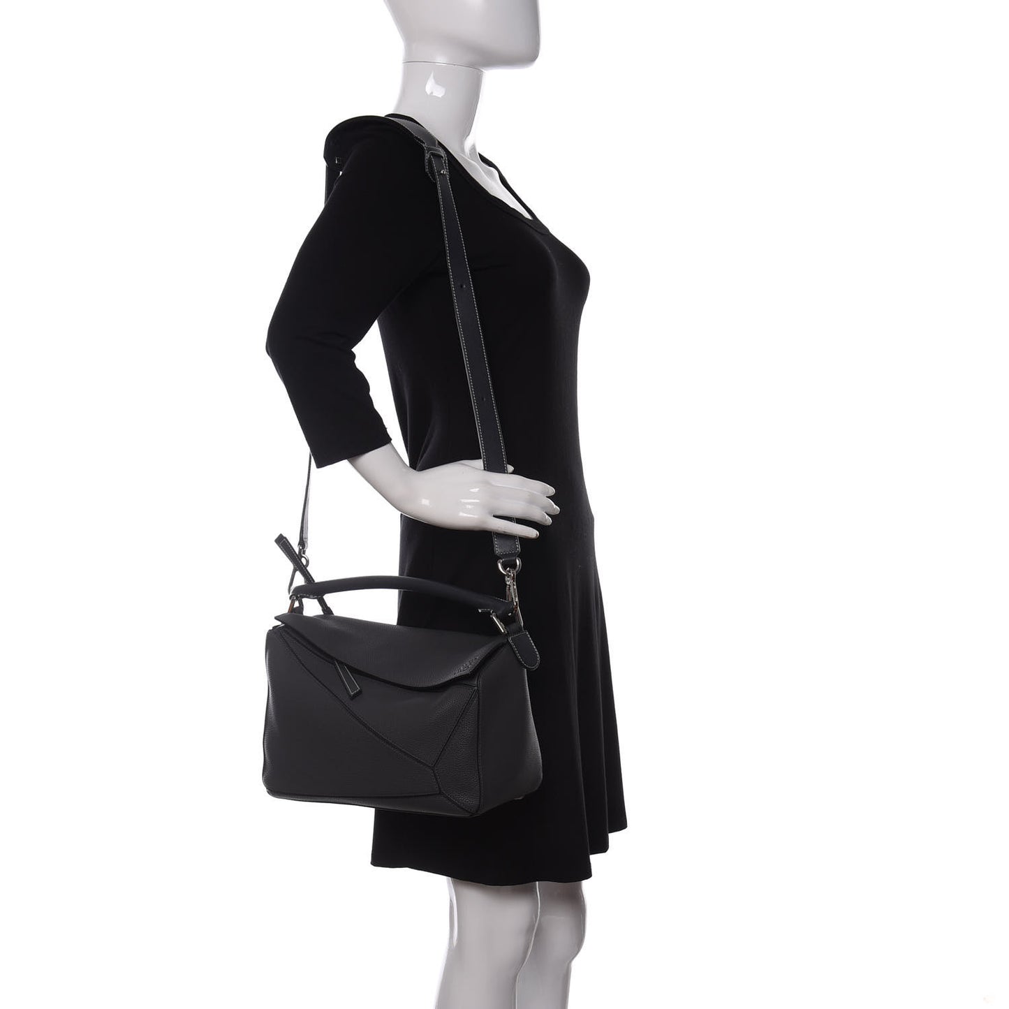 Calfskin Medium Puzzle Bag Grey