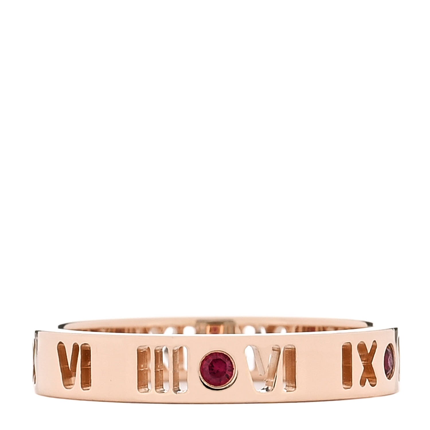 Tiffany 18K Rose Gold Ruby Atlas Pierced Ring 54 7 1 of 4
