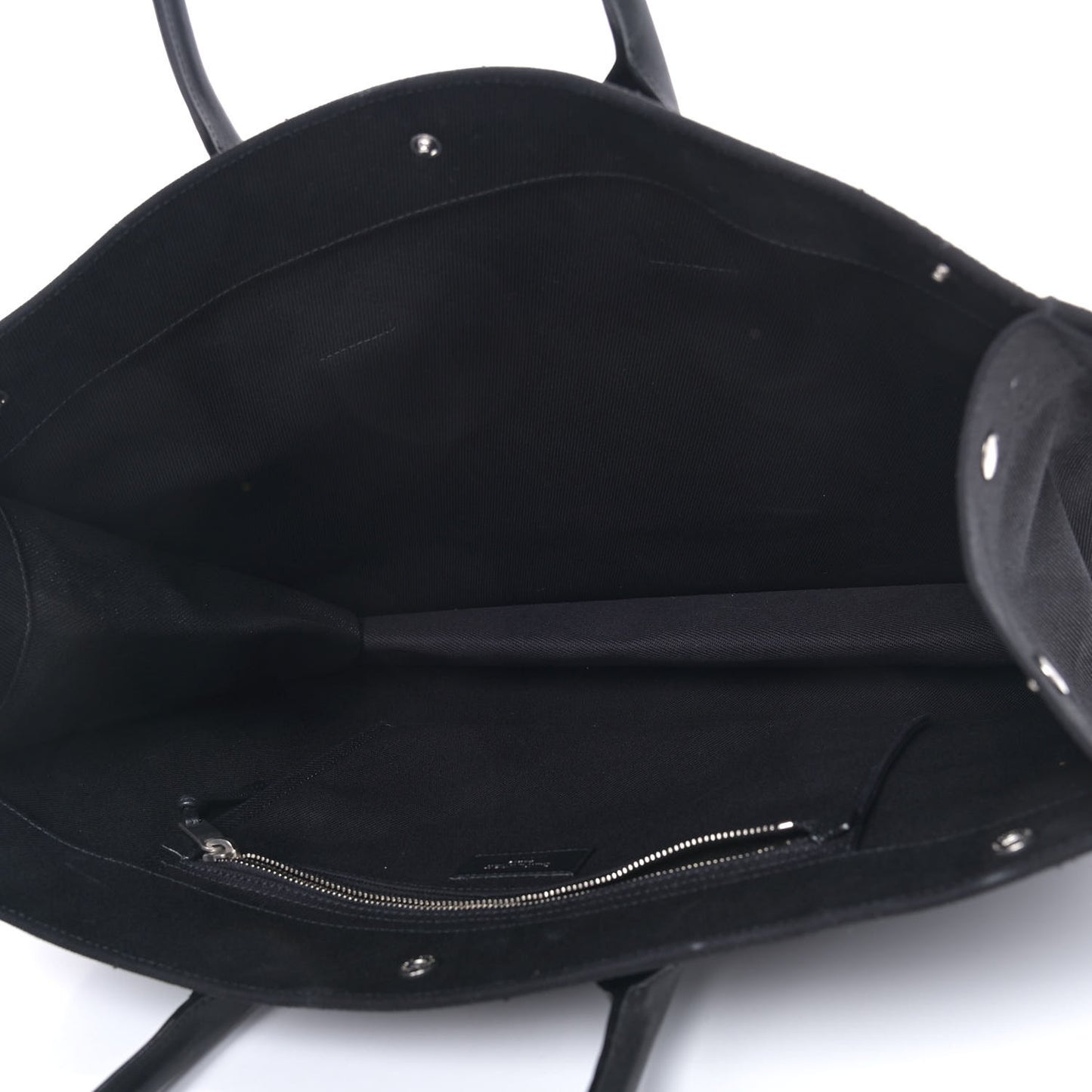 Linen Calfskin Rive Gauche Tote Black