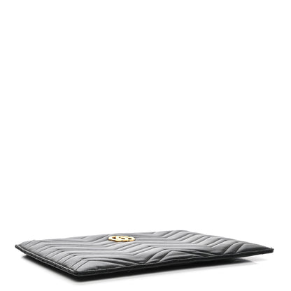 Gucci Calfskin Matelasse Large GG Marmont Zip Pouch Black 4 of 11