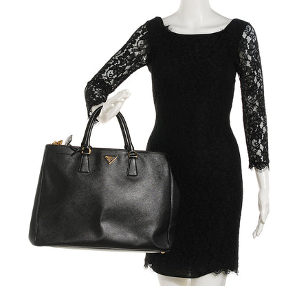 Prada Saffiano Lux Extra Large Galleria Double Zip Tote Black 2 of 9