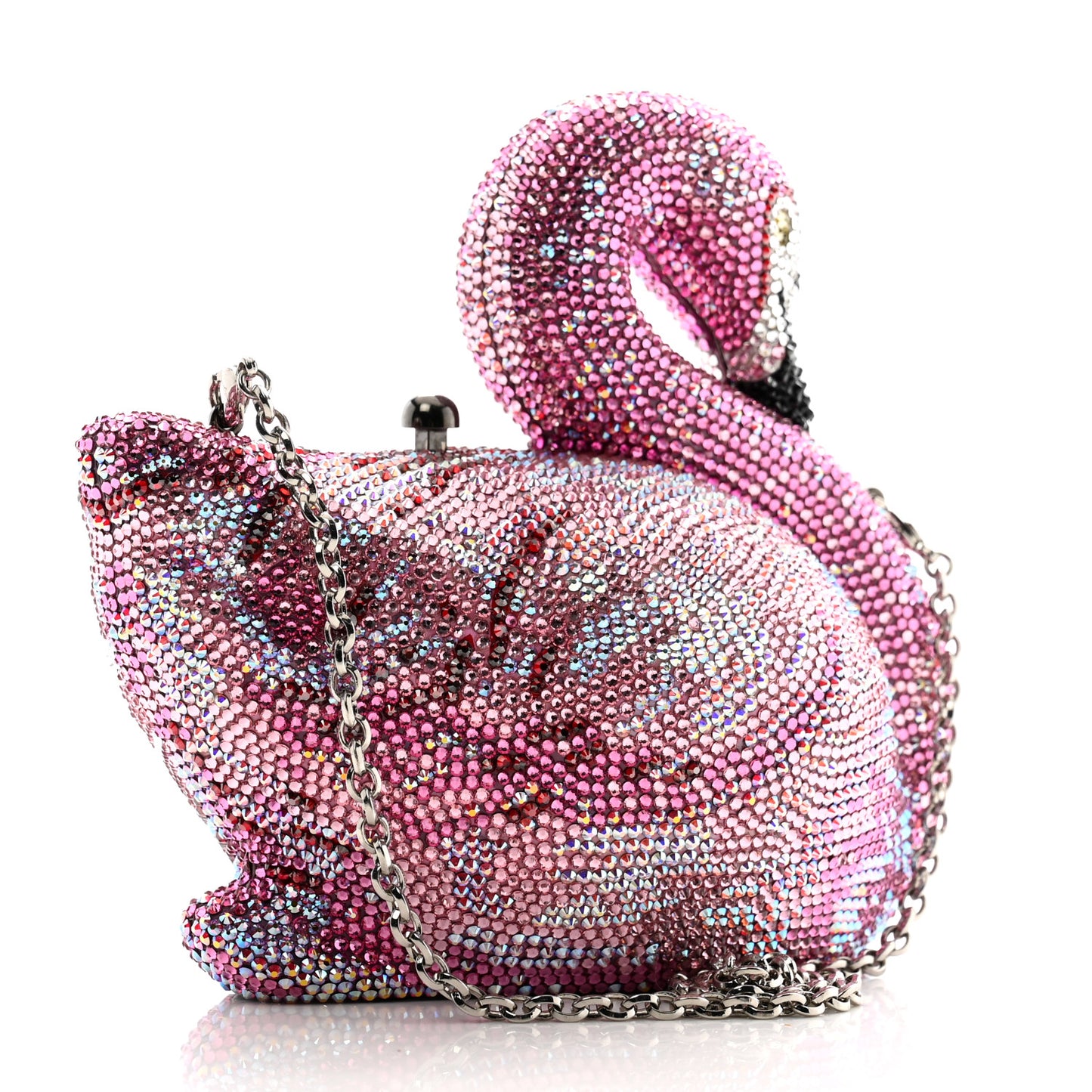 Crystal Flamingo Minaudiere Clutch Pink Multicolor