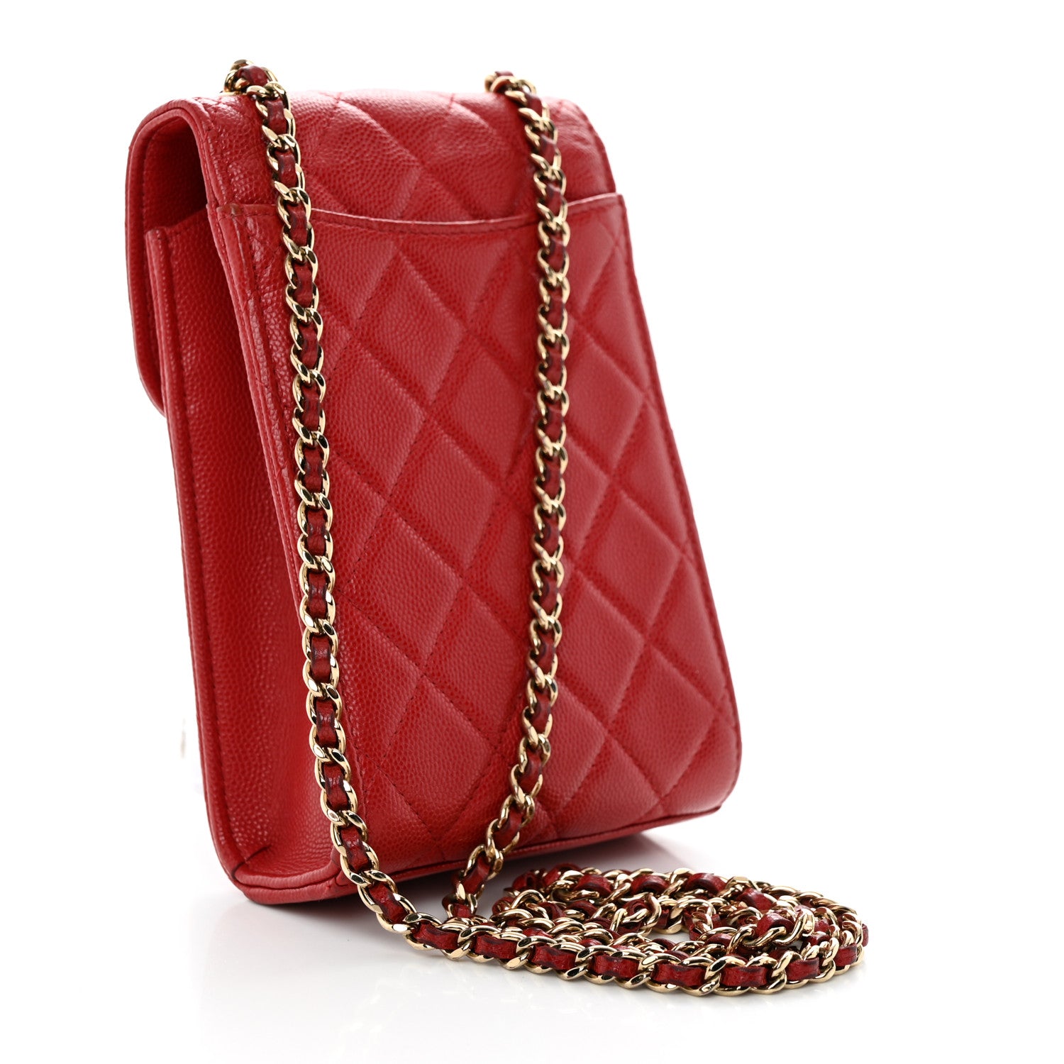 Chanel Caviar Quilted Classic Phone Holder Red 2 of 11