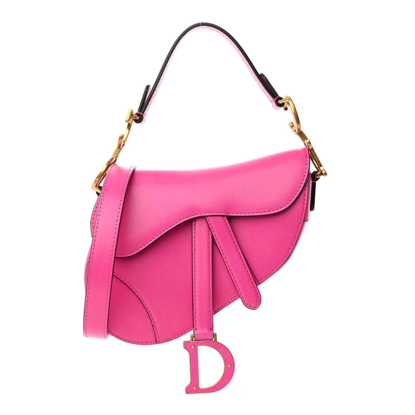 Calfskin Mini Saddle Bag Rani Pink