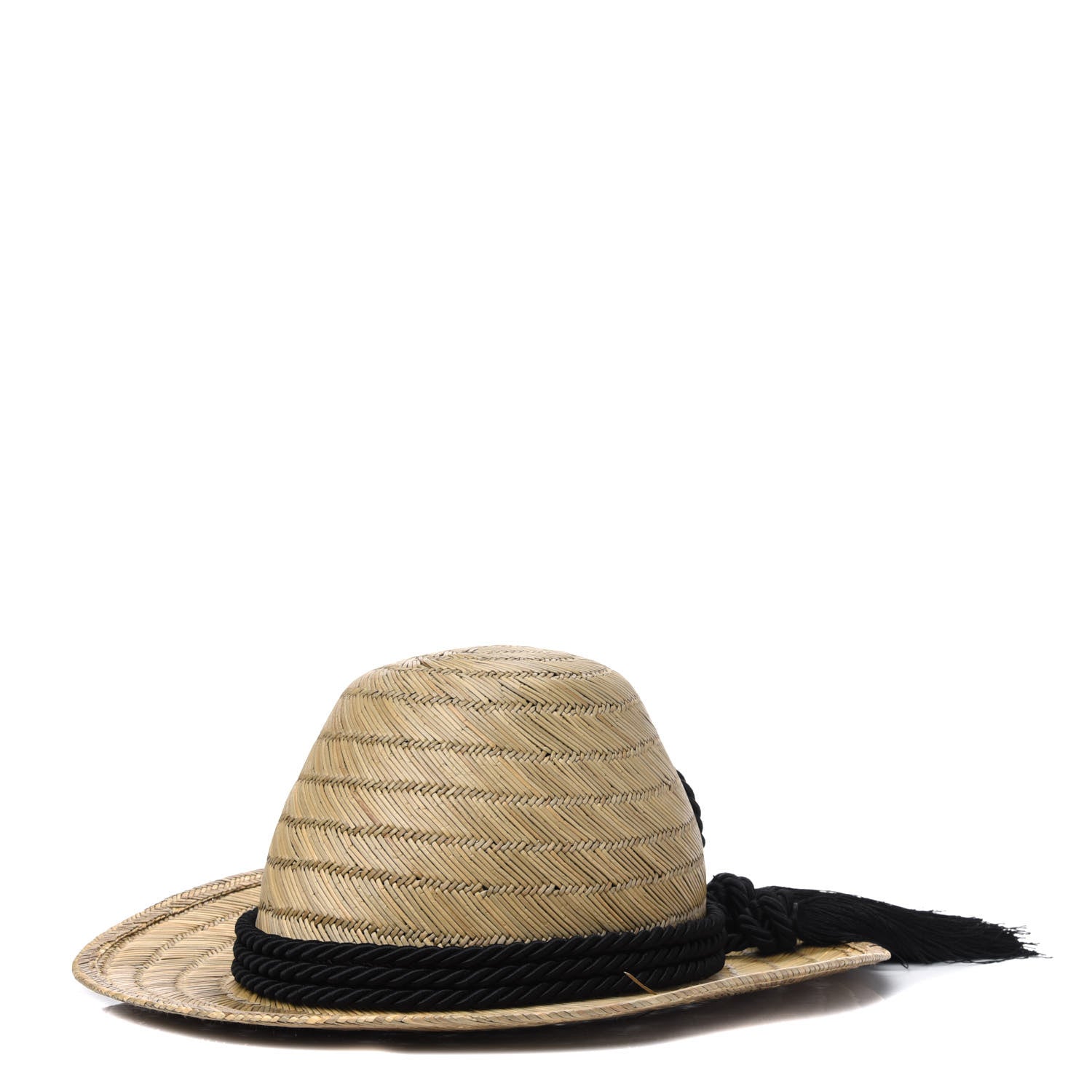 Gucci Straw Wide Brim Hat S Ivory Black 1 of 3