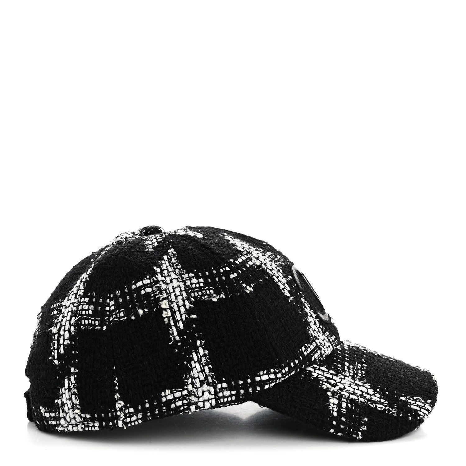 Chanel Tweed Cap Hat M Black White 5 of 8
