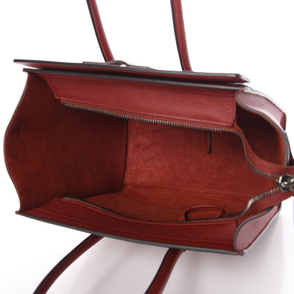 Celine Drummed Calfskin Micro Luggage Merlot 5 of 7