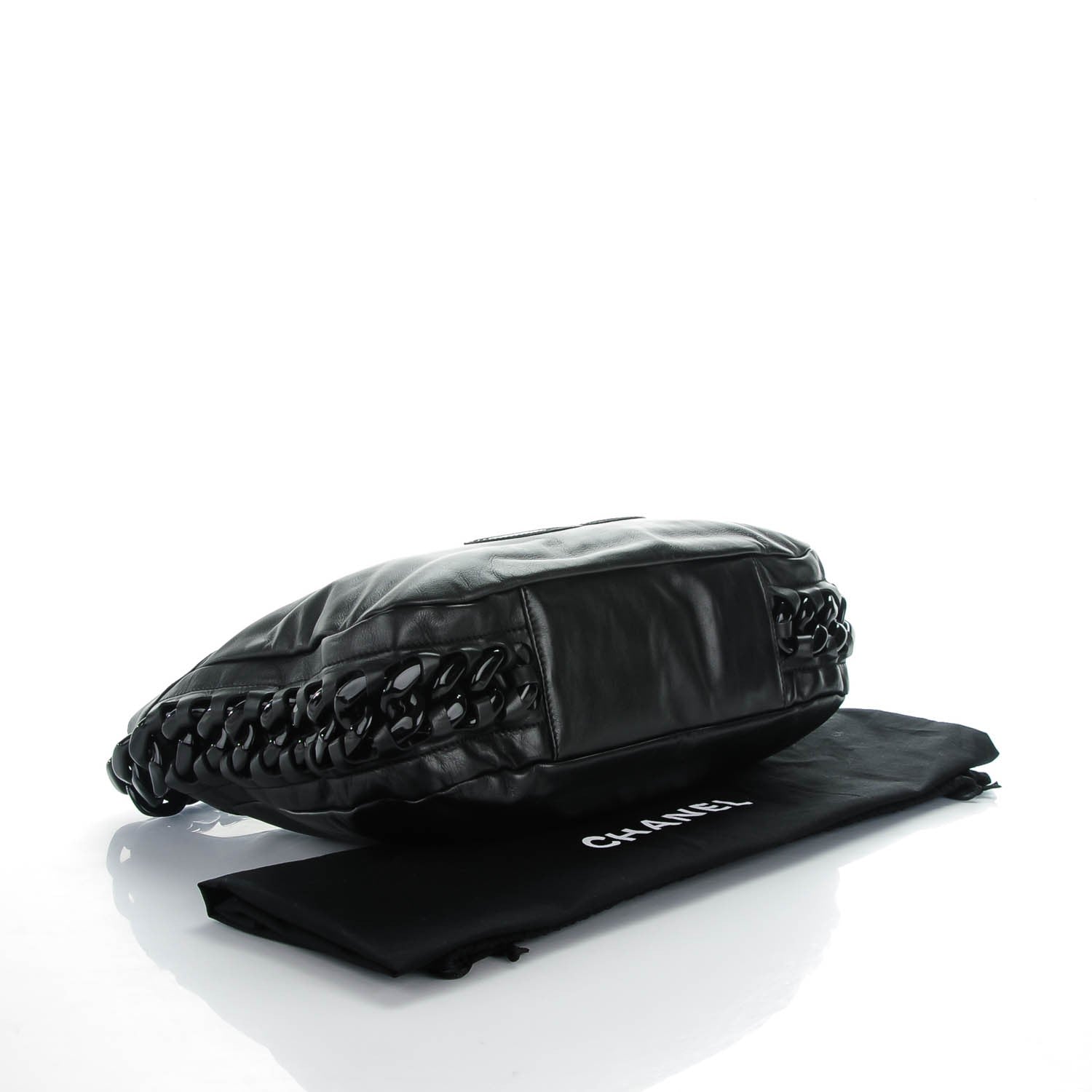Chanel Calfskin Modern Chain Rhodoid Hobo Black 4 of 7