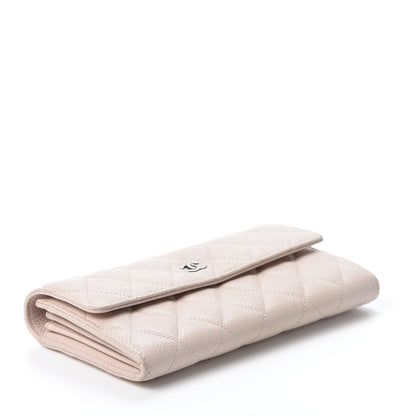 Chanel Caviar Quilted Large Gusset Flap Wallet Pink 3 of 9