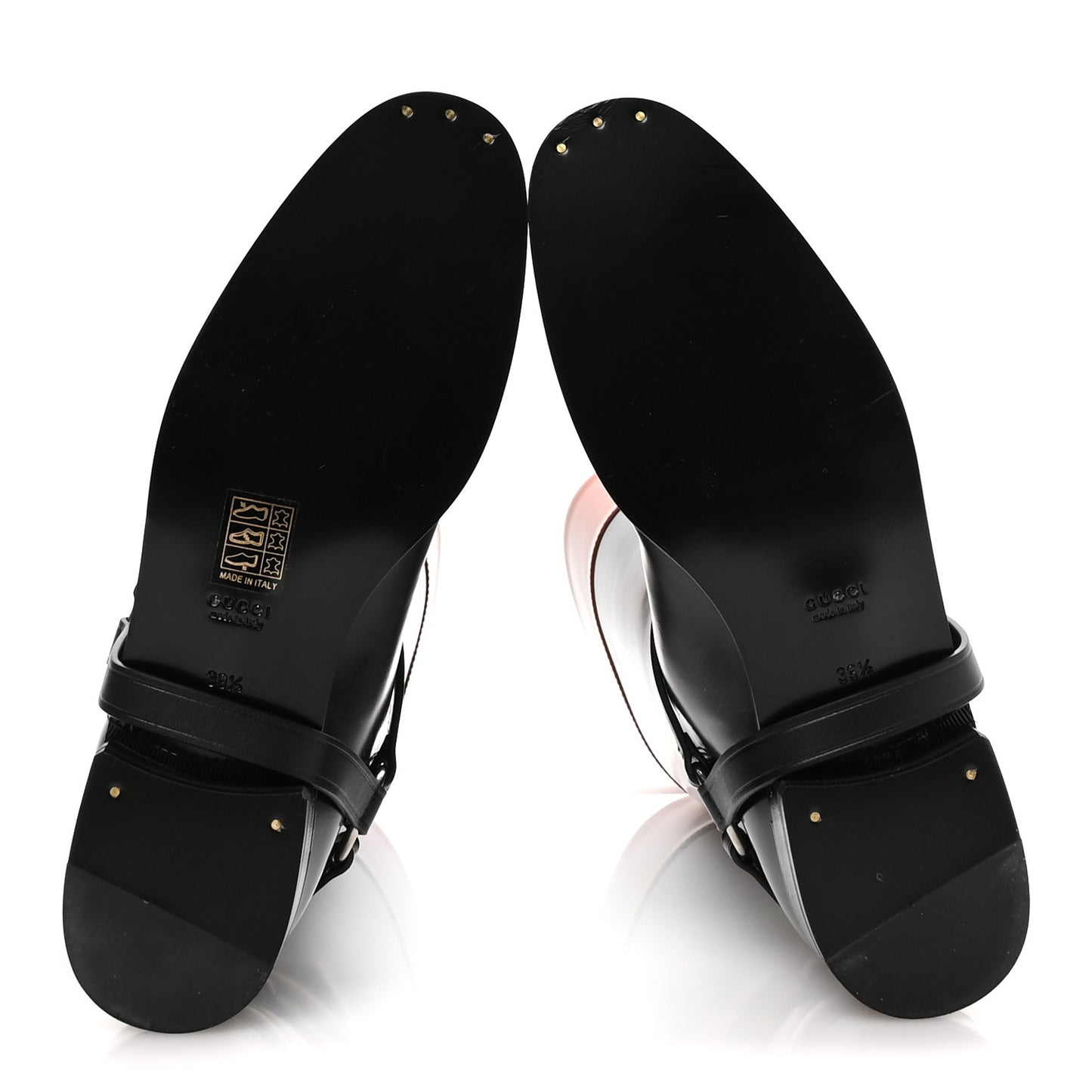 Calfskin Zelda Harness Riding Boots 39.5 Black Amber