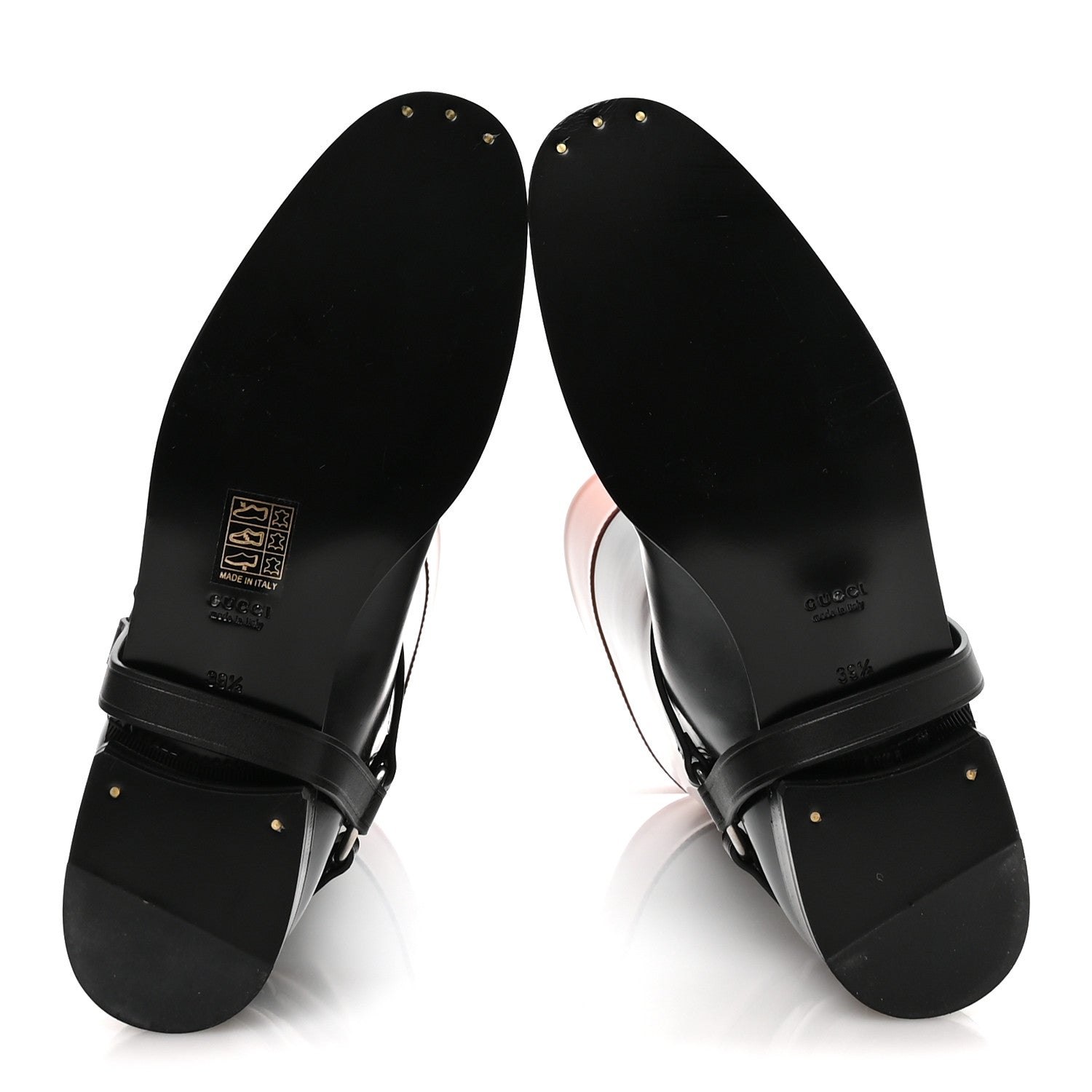 Gucci Calfskin Zelda Harness Riding Boots 39.5 Black Amber 6 of 9