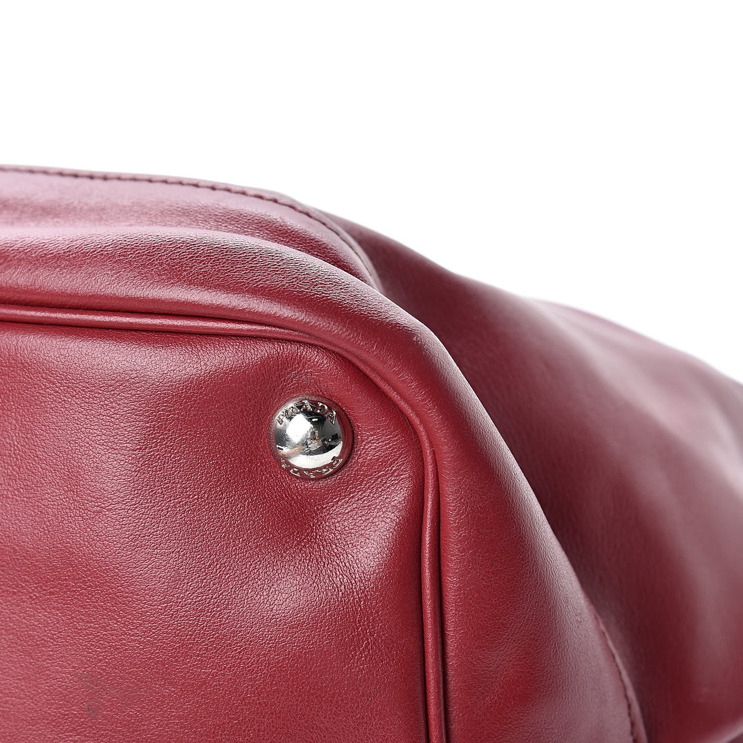 Soft Calfskin Bucket Bag Rubino