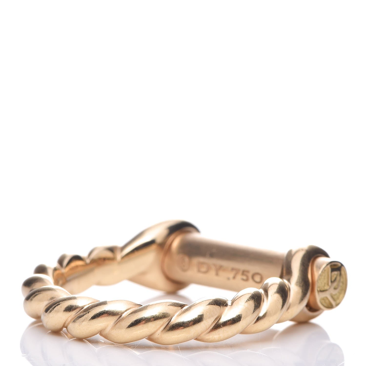 David Yurman 18K Yellow Gold Mens Maritime Shackle Ring 8 57 6 of 15