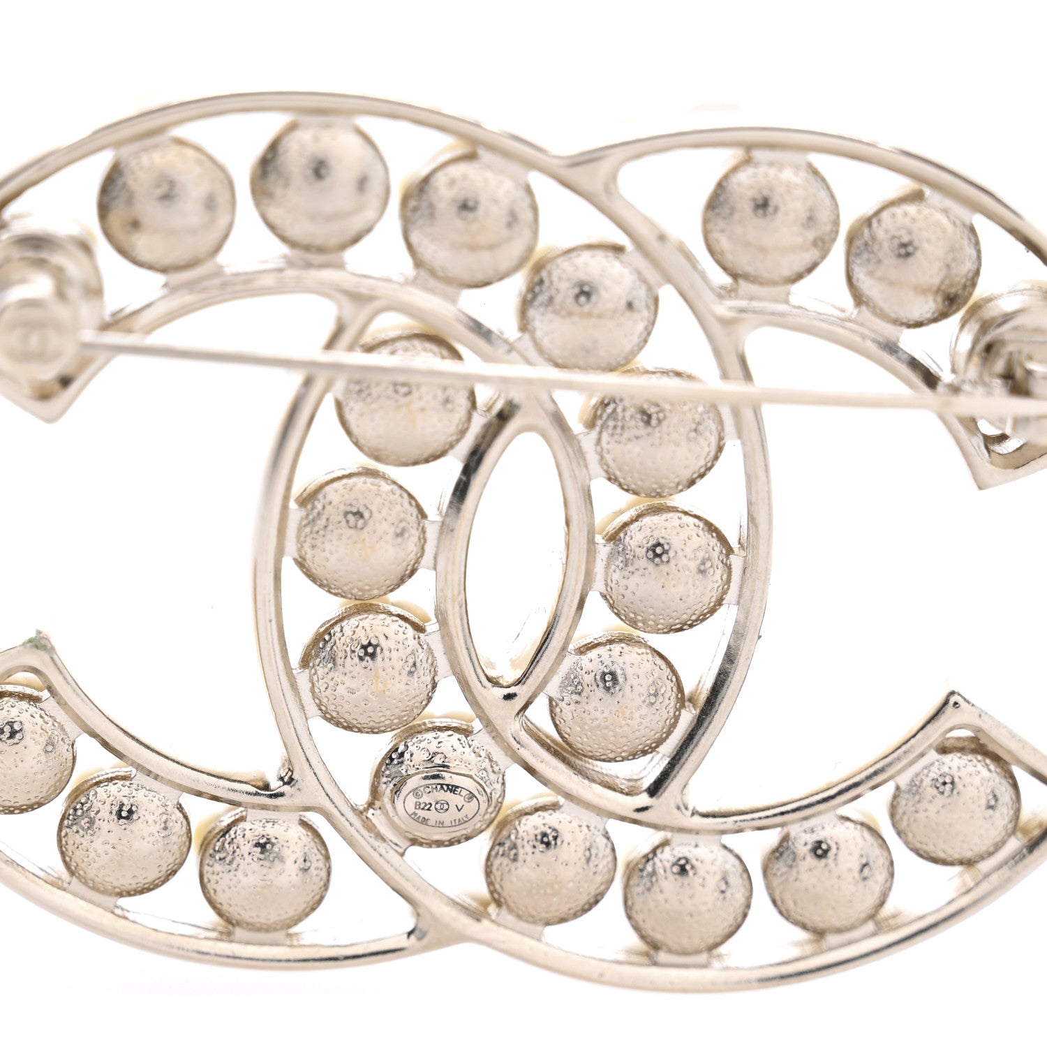 Chanel Pearl CC Brooch Light Gold 3 of 4