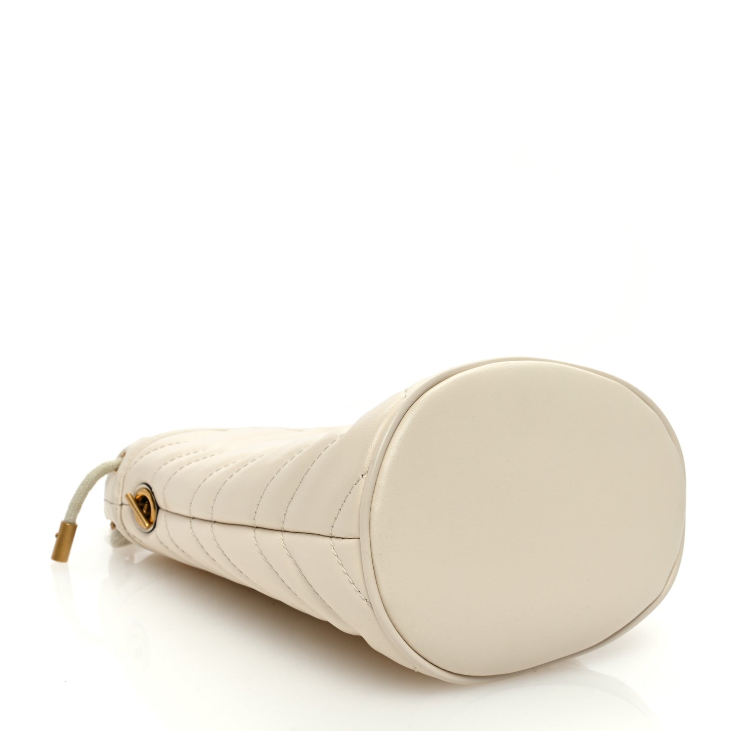 Calfskin Matelasse Mini GG Marmont 2.0 Bucket Bag White