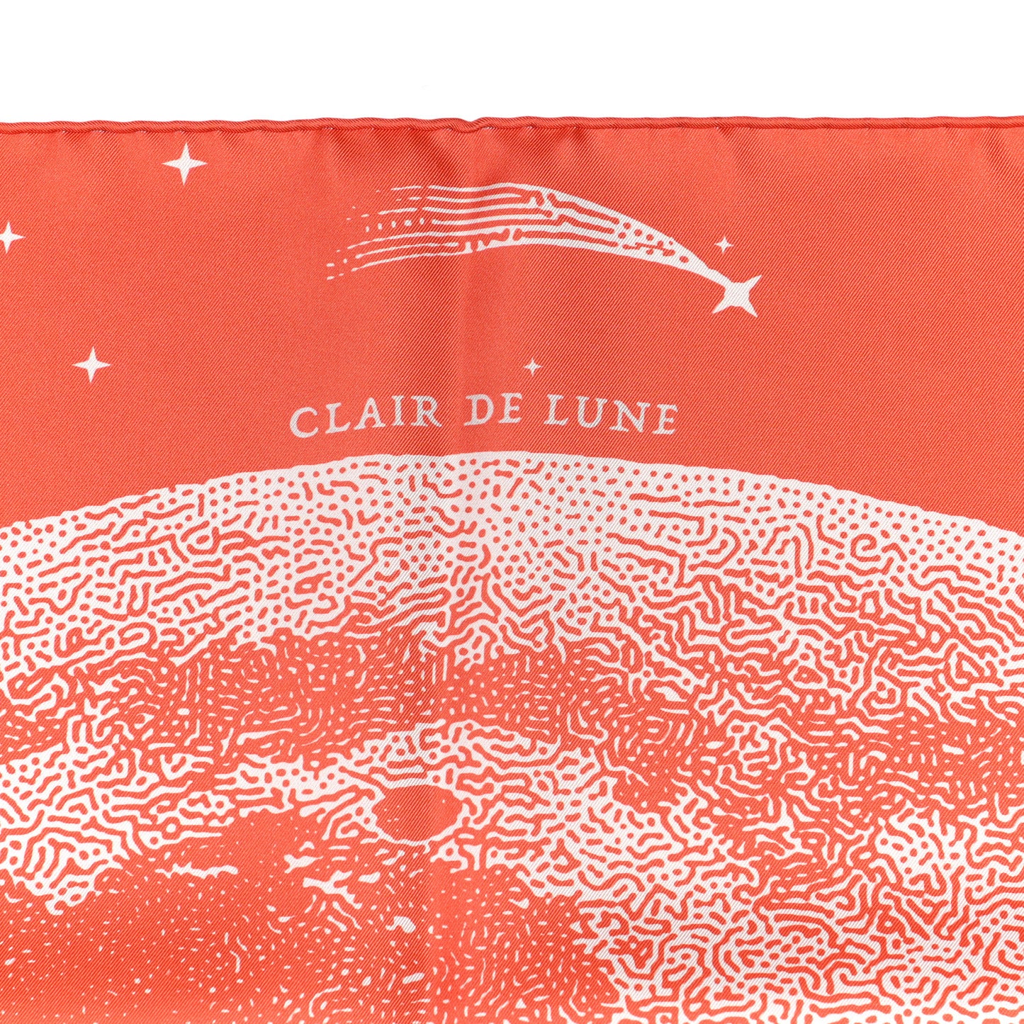 Silk Double Face Clair De Lune Scarf 90 Orange Gris White