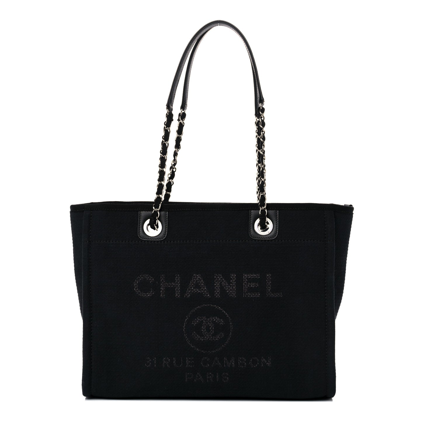 Lurex Boucle Small Deauville Tote Black