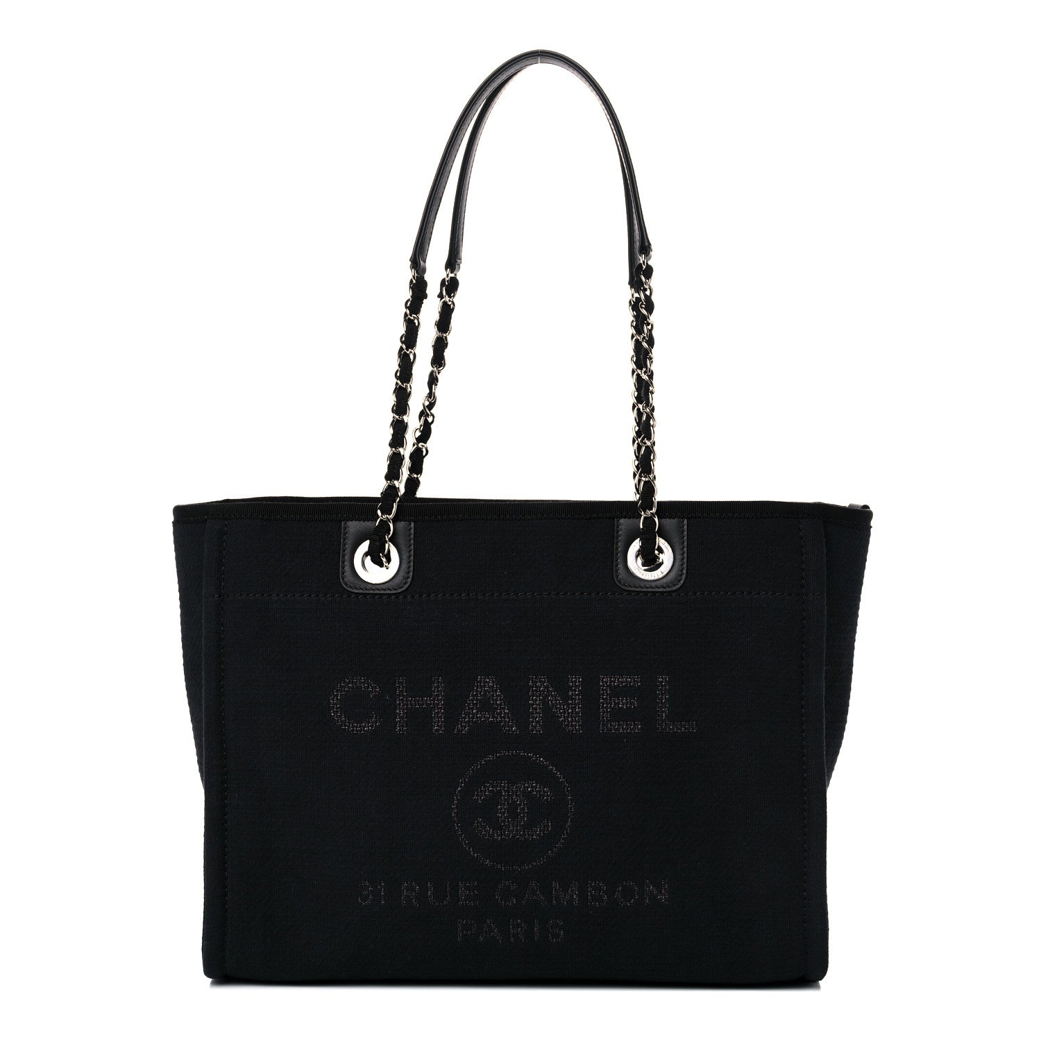 Chanel Lurex Boucle Small Deauville Tote Black 2 of 11