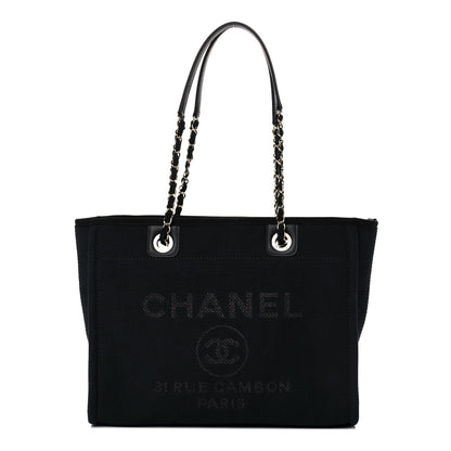 Chanel Lurex Boucle Small Deauville Tote Black 2 of 11