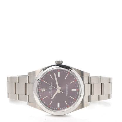 Rolex Stainless Steel 39mm Oyster Perpetual Watch Red Grape 114300 2 of 5