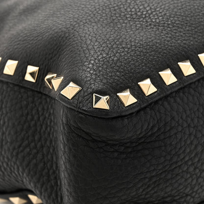 Valentino Garavani Pebbled Calfskin Small Rockstud Flip-Lock Messenger Bag Black 11 of 12