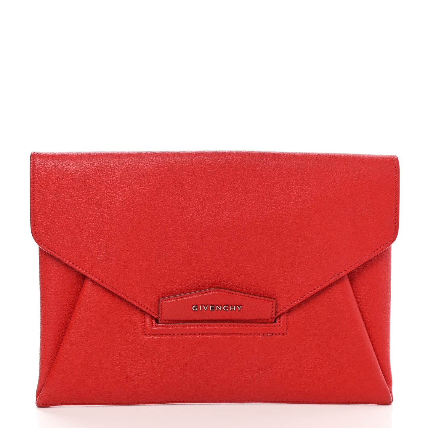 Sugar Goatskin Medium Antigona Envelope Clutch Red