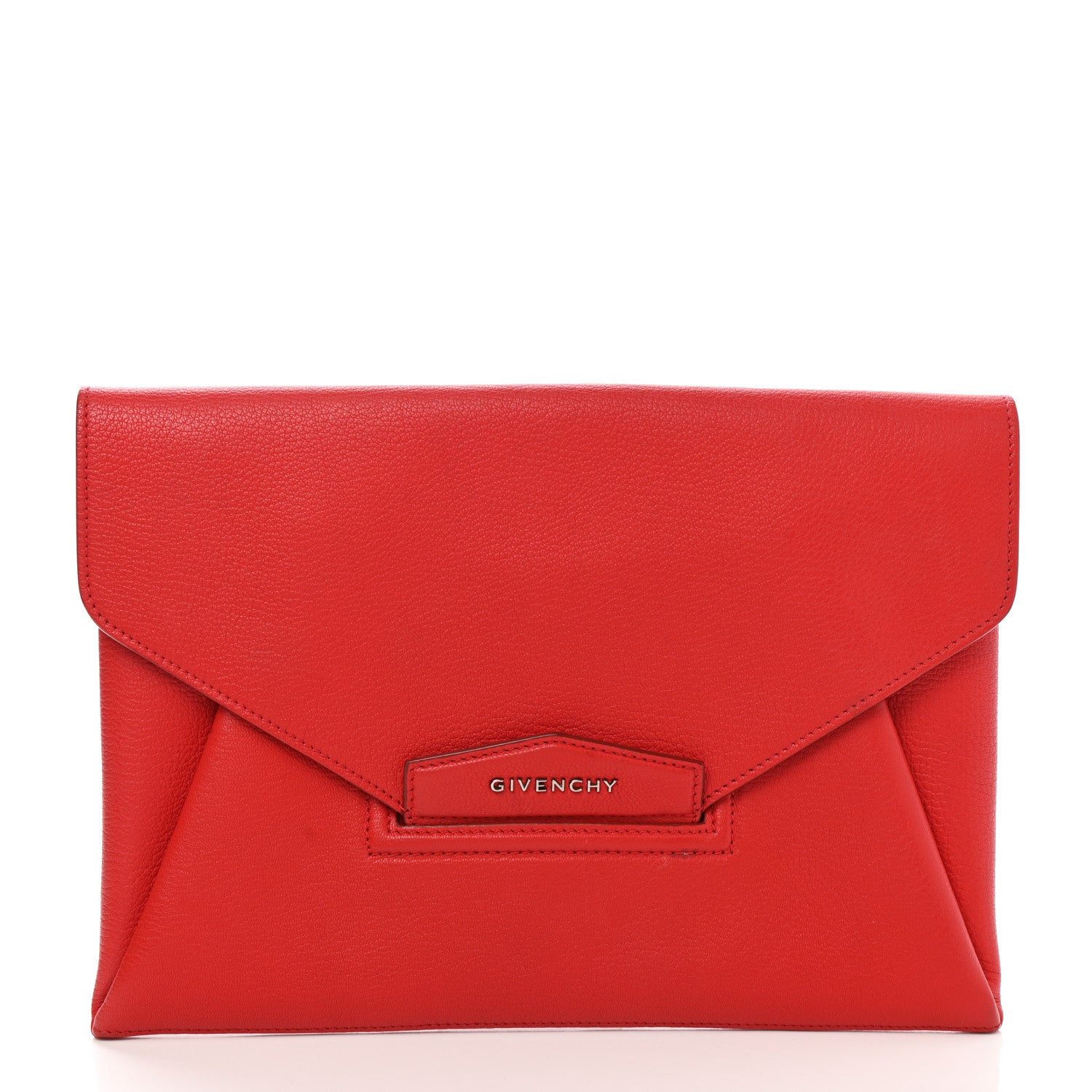 Givenchy Sugar Goatskin Medium Antigona Envelope Clutch Red 1 of 8