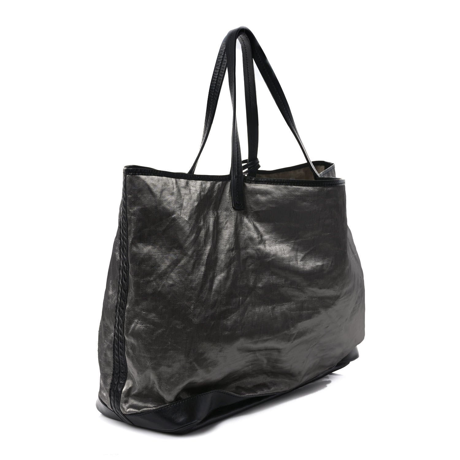 Chanel Metallic Linen Calfskin CC Beach Tote Silver 2 of 9