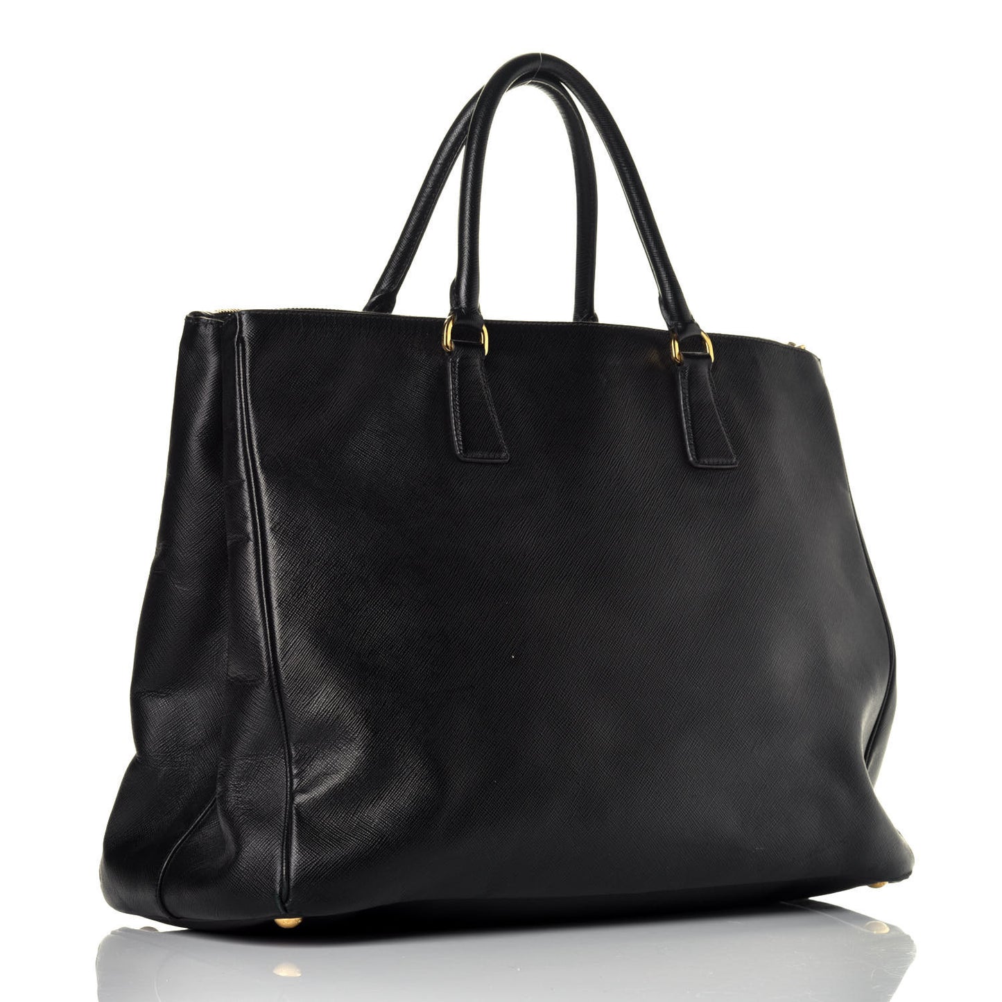 Saffiano Lux Extra Large Galleria Double Zip Tote Black