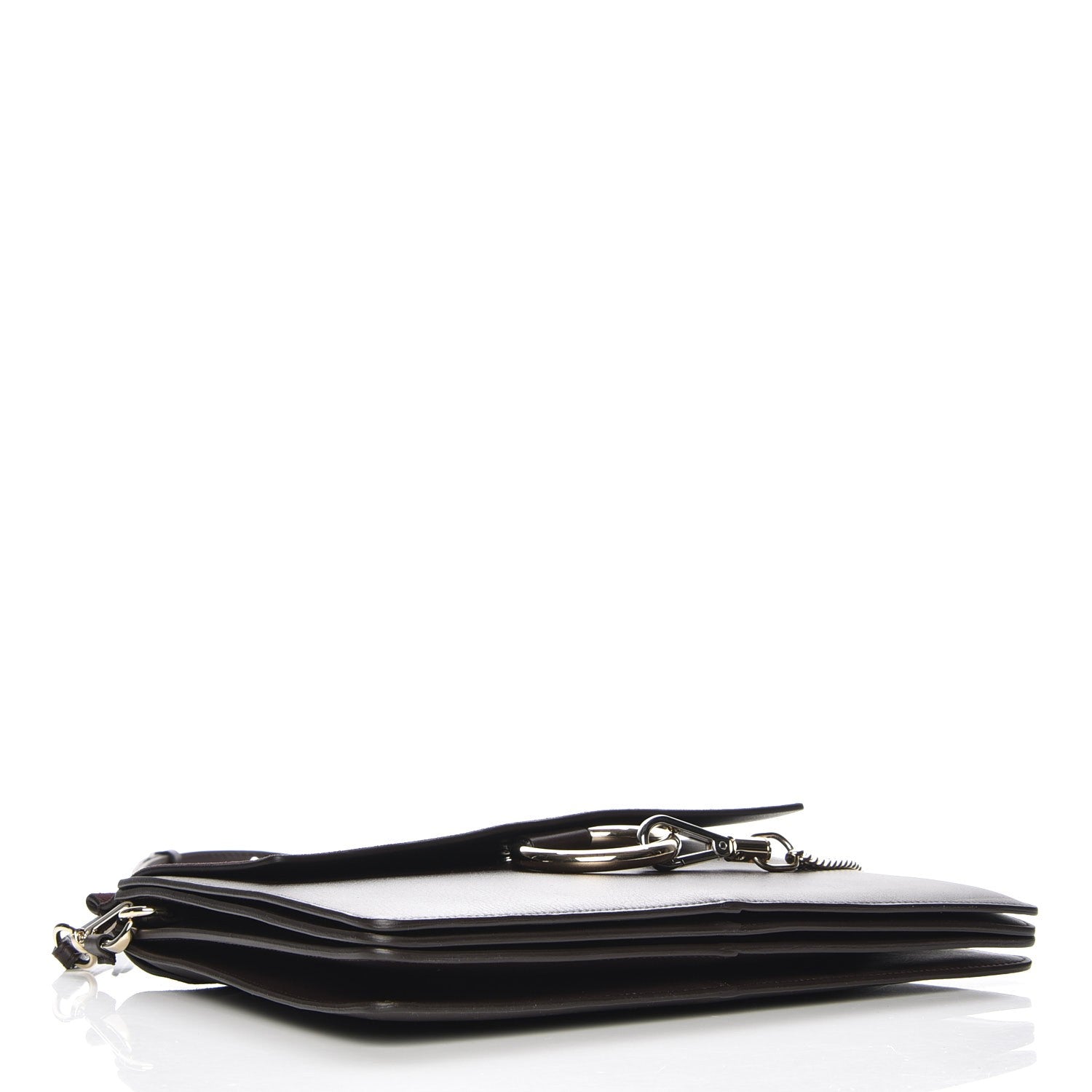 Chloe Calfskin Suede Medium Faye Shoulder Bag Carbon Brown 4 of 7