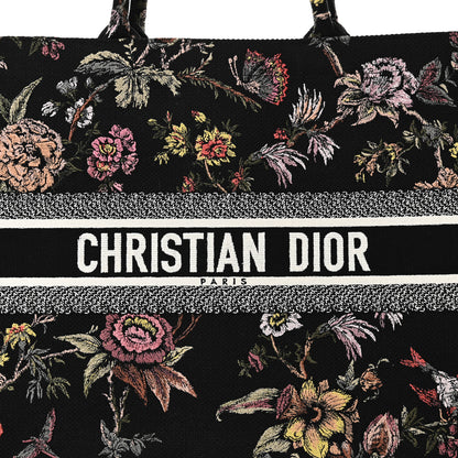 Christian Dior Canvas Embroidered Large Book Tote Black Multicolor 8 of 10