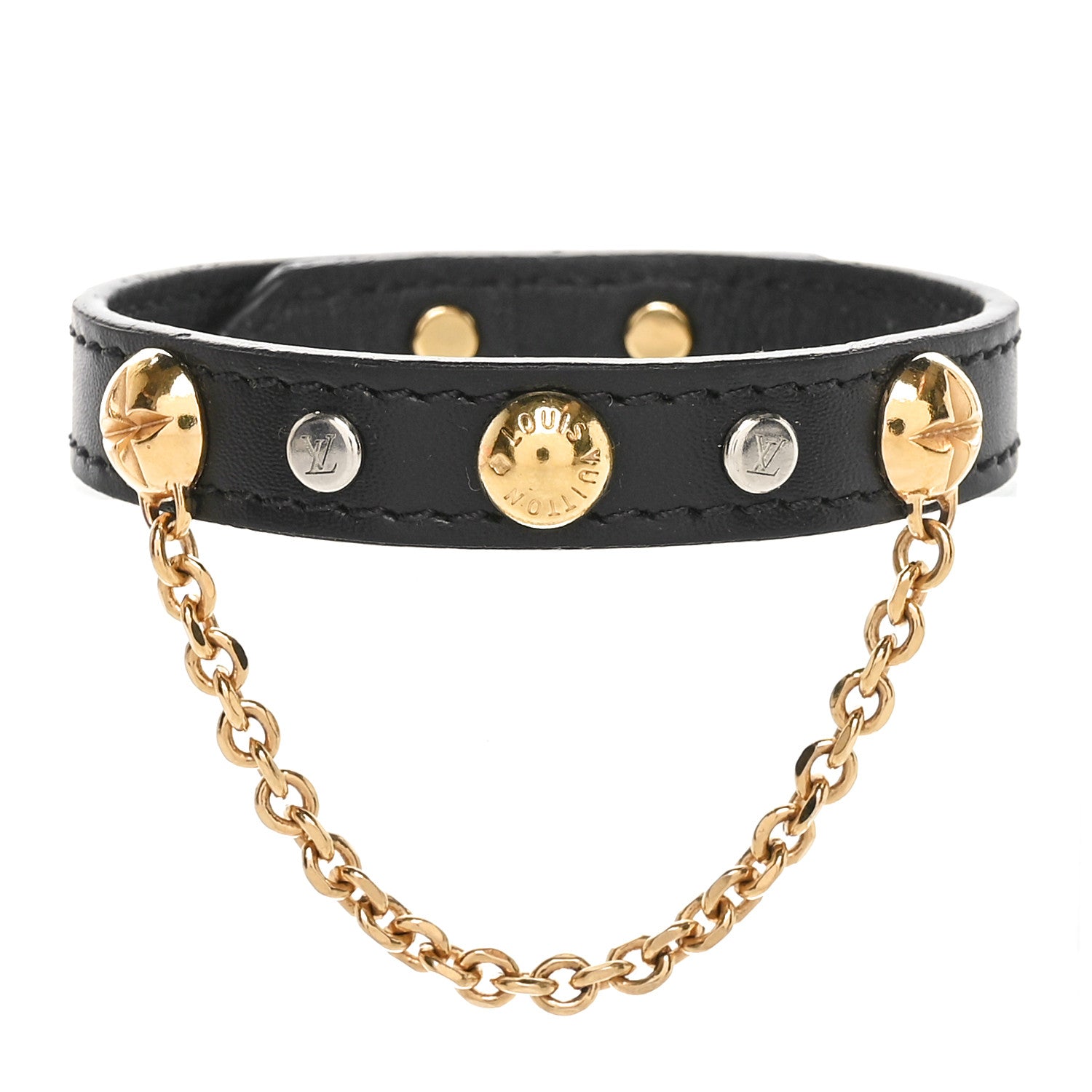 Louis Vuitton LV Harajuku Bracelet 17 Black Gold 1 of 5
