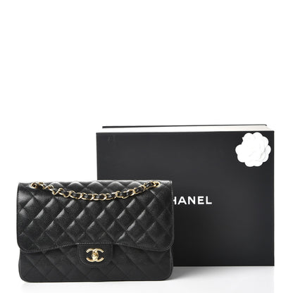Chanel Caviar Quilted Jumbo Double Flap Black 9 of 9