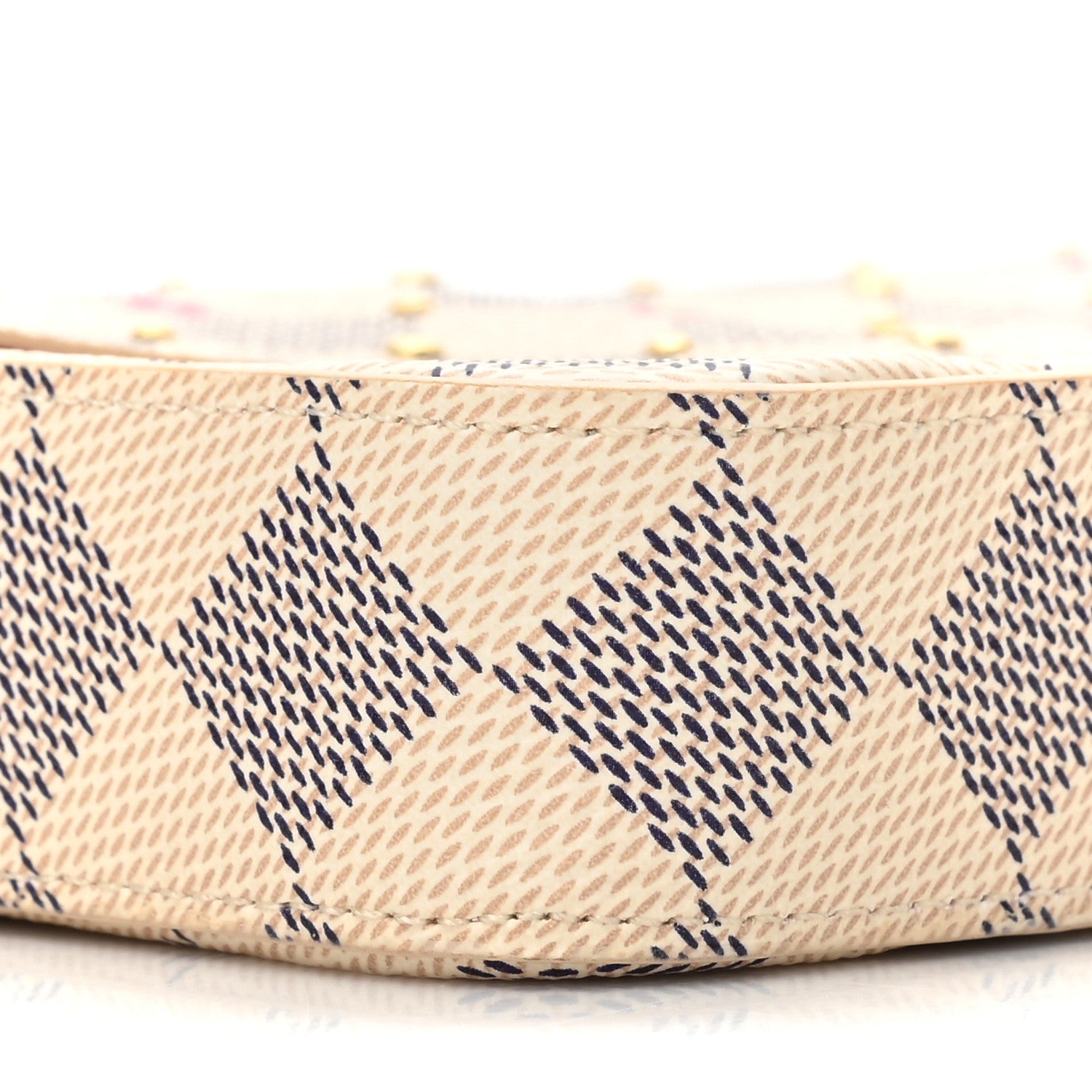 Louis Vuitton LOUIS VUITTON Damier Azur Studded Pochette Felicie Chain Wallet Fuchsia 9 of 11