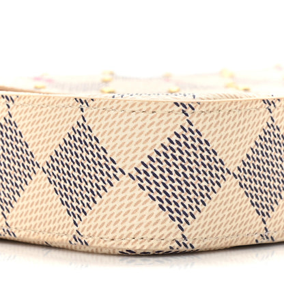 Louis Vuitton LOUIS VUITTON Damier Azur Studded Pochette Felicie Chain Wallet Fuchsia 9 of 11