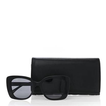 Chanel Acetate Strass Polarized Square Sunglasses 5422-B Black 8 of 8
